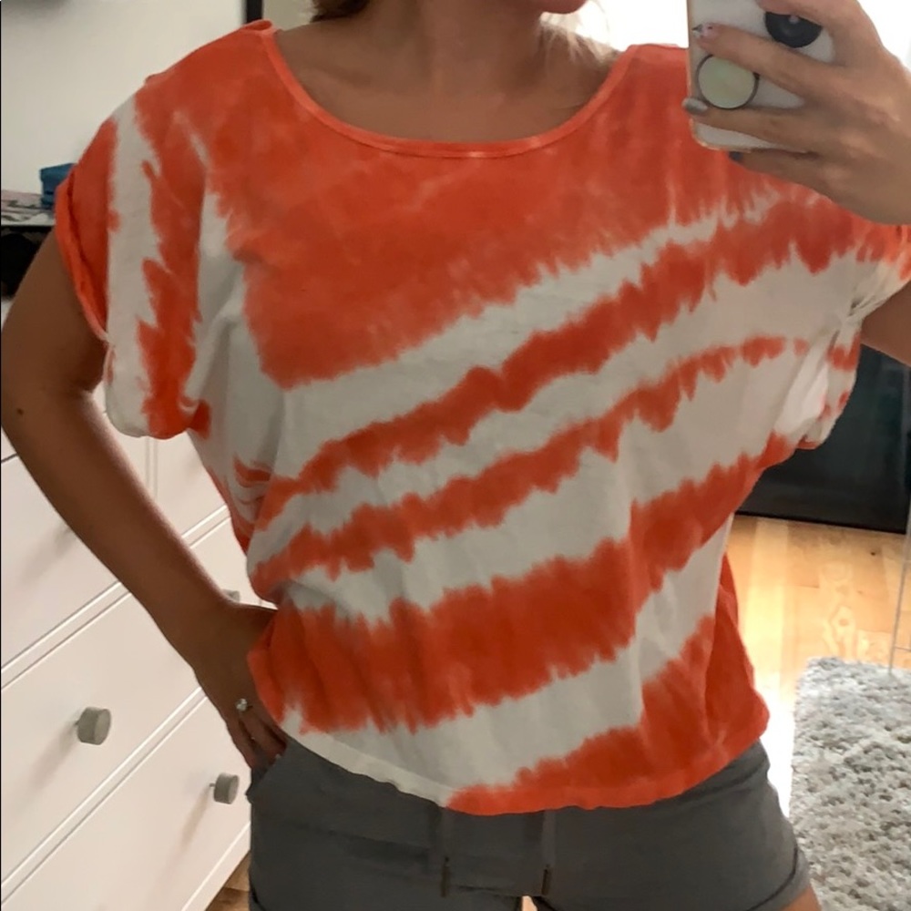 Orange tie dye loose tee - size xs